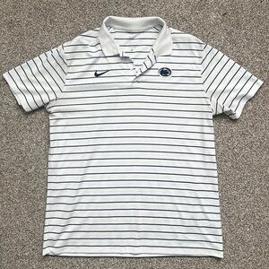 Men's Nike White Penn State Nittany Lions Striped Polo - Large